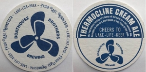 beer coaster from Bobbing Bobber Brewing Co. ( MN-BOHO-3 )