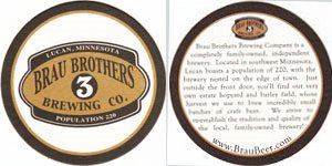 beer coaster from BrauHaus Brew Hall Brew Pub and Catering ( MN-BRAU-1 )