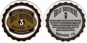 beer coaster from BrauHaus Brew Hall Brew Pub and Catering ( MN-BRAU-2 )