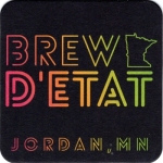 beer coaster from Brew Station Brewery ( MN-BRED-1 )