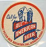 beer coaster from Pfeiffer Brewing Co. ( MN-BUB-1 )