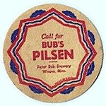 beer coaster from Pfeiffer Brewing Co. ( MN-BUB-5 )