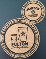 beer coaster from Gambit Brewing Company ( MN-FULT-5 )