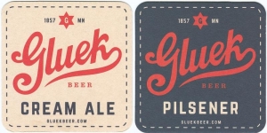 beer coaster from Gluek Brewing Co. ( MN-GLUE-1 )