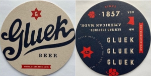 beer coaster from Gluek Brewing Co. ( MN-GLUE-2 )