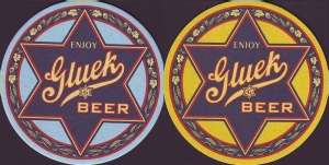 beer coaster from Gluek Brewing Co. ( MN-GLUE-3 )