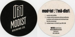 beer coaster from Montgomery Brewing ( MN-MODI-1 )