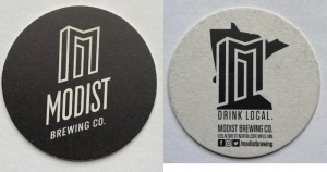 beer coaster from Montgomery Brewing ( MN-MODI-10 )