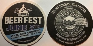 beer coaster from St. Paul Brewing Co. ( MN-STPA-2 )