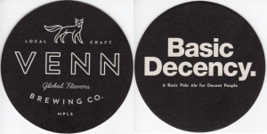 beer coaster from Vine Park Brewing Co ( MN-VENN-3 )