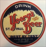 beer coaster from Yoerg Brewing Company ( MN-YOER-1 )