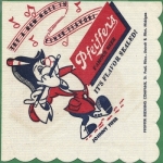 beer napkin from Pig Ate My Pizza Kitchen & Brewery ( MN-PFE-NAP-1 )