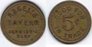 beer token/coin from Schmucker, Joseph Brewing Co. ( MN-SCH-TOK-2 )