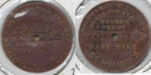 beer token/coin from Schmucker, Joseph Brewing Co. ( MN-SCH-TOK-3 )