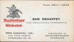 beer business card and similar from Anthony & Kuhn Brewing Co. ( MO-AB-BIZ-6 )