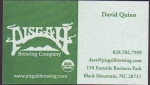 beer business card and similar from Pitt Street Brewing Co.  ( NC-PISG-BIZ-3 )