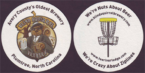 beer coaster from Blowing Rock (Boone) Brewing Co. ( NC-BLSQ-1 )