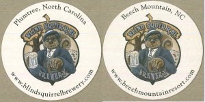 beer coaster from Blowing Rock (Boone) Brewing Co. ( NC-BLSQ-4 )