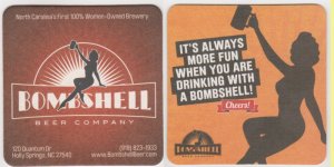 beer coaster from Bond Brothers Beer Company ( NC-BOMB-3 )