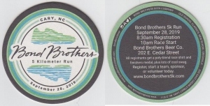 beer coaster from Boojum Brewing Co. ( NC-BOND-3 )