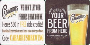 beer coaster from Carolina Beer Co. ( NC-CBR-2 )