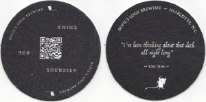 beer coaster from Dilworth Brewing Co. ( NC-DEVI-1 )