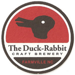 beer coaster from Durty Bull Brewing ( NC-DUCK-1 )