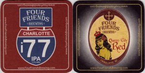 beer coaster from Four Saints Brewing Co. ( NC-FOUR-1 )