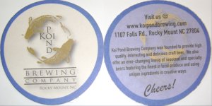 beer coaster from Lake Gaston Brewing Co. ( NC-KOIP-1 )