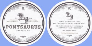 beer coaster from Preyer Brewing Co.  ( NC-PONY-1 )