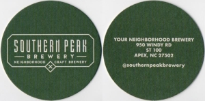 beer coaster from Southern Pines Brewery ( NC-SOUR-1 )