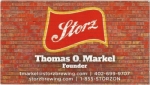 beer business card and similar from Storz Brewing Co. (Storz Beverage & Ice Co.) ( NE-STOZ-BIZ-2 )