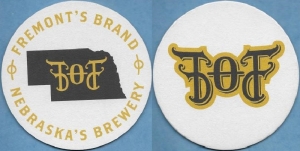 beer coaster from Flyover Brewing Company ( NE-FIVE-1 )