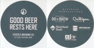 beer coaster from Stone Hollow Brewing Company ( NE-STEE-1 )