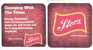 beer coaster from Storz Brewing Co. (Storz Beverage & Ice Co.) ( NE-STOZ-1A )