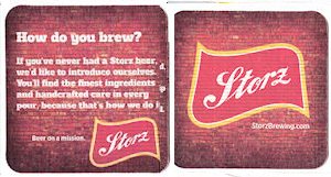 beer coaster from Storz Brewing Co. (Storz Beverage & Ice Co.) ( NE-STOZ-1E )