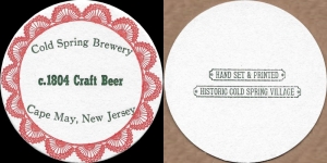 beer coaster from Colony House Brewing ( NJ-COLD-1 )