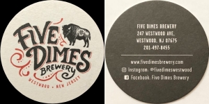 beer coaster from Flounder Brewing Co. ( NJ-FIVE-1 )