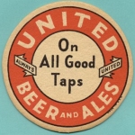 beer coaster from Untied Brewing Co. ( NJ-UNI-1 )