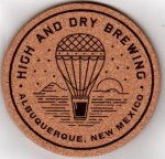 beer coaster from High Desert Brewing Co.  ( NM-HIGH-3 )