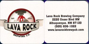 beer coaster from Lizard Tail Brewing ( NM-LAVA-1 )