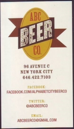 beer business card and similar from Alternative Medicine Brewing Company ( NY-ALP-BIZ-1 )