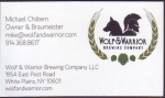 beer business card and similar from Wolf Hollow Brewing Co. ( NY-WOLA-BIZ-1 )