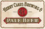 beer label from Claus-Lipsius Brewing Co. ( NY-CLAU-LAB-1 )