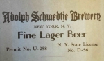 beer label from Schreiber Brewing Co., Inc. ( NY-SCHM-LAB-3 )