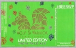 beer label from Wolf Hollow Brewing Co. ( NY-WOLA-LAB-4 )