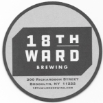 beer coaster from 1927 Brew House ( NY-18TH-1 )