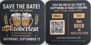 beer coaster from Bandstand Brew Works ( NY-BAGG-3 )