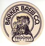 beer coaster from Barker Brewing ( NY-BARK-1 )