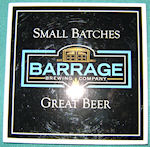 beer coaster from Barrier Brewing Co. ( NY-BARR-2 )